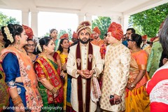 Indian groom receiving blessings before the wedding. Indian groom receiving blessings before the wedding.