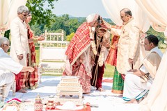 Maharani and Raja receiving blessings in their ceremony. Maharani and Raja receiving blessings in their ceremony.