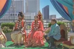 Adorable indian couple at their wedding ceremony Adorable indian couple at their wedding ceremony