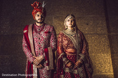 Cute indian bride and groom's first look capture. Cute indian bride and groom's first look capture.