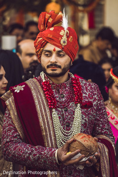 Maharaja holding the sacred coconut. Maharaja holding the sacred coconut.