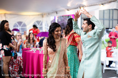 Lovely Indian couple dancing at sangeet. Lovely Indian couple dancing at sangeet.