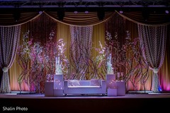 Magnificent Indian wedding stage flowers and lights decorations. Magnificent Indian wedding stage flowers and lights decorations.