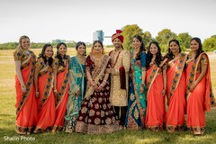 Sensational outdoor themed indian couple with bridesmaids. Sensational outdoor themed indian couple with bridesmaids.