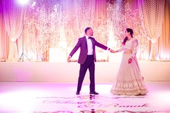 Lovely capture of Indian bride and groom at their first dance. Lovely capture of Indian bride and groom at their first dance.