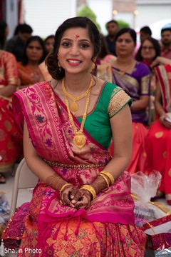 Indian bride at her pre-wedding celebration. Indian bride at her pre-wedding celebration.