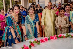 Lovely Indian bridesmaids stopping the vehicle at the end of ceremony. Lovely Indian bridesmaids stopping the vehicle at the end of ceremony.