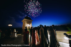Indian wedding reception fireworks show. Indian wedding reception fireworks show.