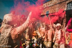 Wonderful capture of Indian groomsmen at baraat celebration. Wonderful capture of Indian groomsmen at baraat celebration.