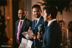Jubilant indian wedding groomsmen speech capture. Jubilant indian wedding groomsmen speech capture.