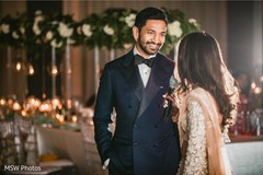 Lovely indian couple at reception speech scene. Lovely indian couple at reception speech scene.