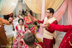 Indian couple at their string wedding ritual. Indian couple at their string wedding ritual.