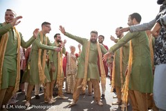 Indian groomsmen during baraat celebration. Indian groomsmen during baraat celebration.