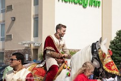 Indian groom riding baraat white horse. Indian groom riding baraat white horse.