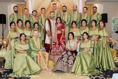 Indian couple with bridesmaids and groomsmen photo session. Indian couple with bridesmaids and groomsmen photo session.