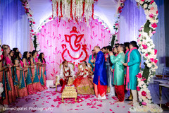 Maharanis and groomsmen during the ceremony. Maharanis and groomsmen during the ceremony.