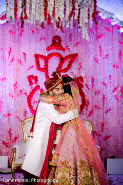 Indian bride and Raja hugging. Indian bride and Raja hugging.