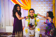 Indian groom with kid guests. Indian groom with kid guests.