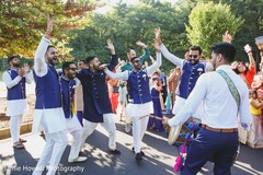 Indian groomsmen during baraat Indian groomsmen during baraat