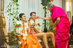 Merry Indian couple in their wedding ceremony. Merry Indian couple in their wedding ceremony.