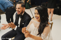 Bride and groom having a great time. Bride and groom having a great time.