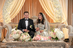 Sweet indian couple in their wedding ceremony stage Sweet indian couple in their wedding ceremony stage