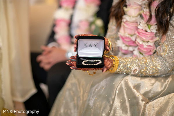 Sweet bride showing beautiful jewelry