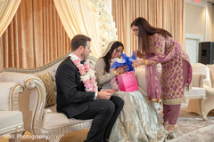 Lovely indian bride receiving gift Lovely indian bride receiving gift