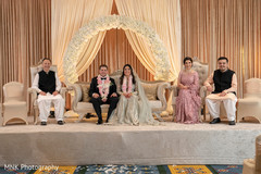 Lovely bride and groom family portrait Lovely bride and groom family portrait