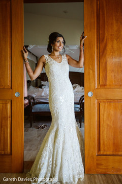 Phenomenal Indian bride on her white wedding dress. Phenomenal Indian bride on her white wedding dress.