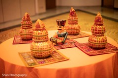 Symbolise the four elements decorated pots. Symbolise the four elements decorated pots.