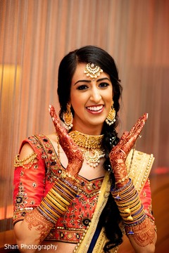 Attractive Indian bride on her Sangeet outfit. Attractive Indian bride on her Sangeet outfit.