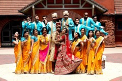 indian bride and groom with bridesmaids and groomsmen capture indian bride and groom with bridesmaids and groomsmen capture