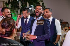 Indian groomsmen enjoying the reception. Indian groomsmen enjoying the reception.