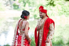 Indian groom and bride meeting. Indian groom and bride meeting.