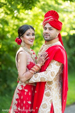 Indian bride and groom during the photoshoot. Indian bride and groom during the photoshoot.