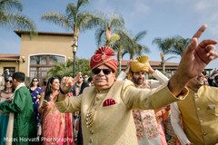 Maharani's father having fun during the baraat. Maharani's father having fun during the baraat.