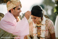Sindoor is applied to the bride. Sindoor is applied to the bride.