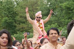 Raja riding the ghodi horse during the Baraat. Raja riding the ghodi horse during the Baraat.