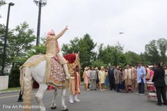 Indian groom riding the gohdi horse during baraat. Indian groom riding the gohdi horse during baraat.