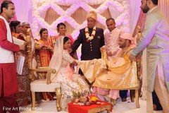 The Indian couple during the wedding ceremony. The Indian couple during the wedding ceremony.
