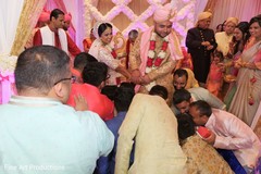 Indian wedding guests with the Indian newlyweds after the ceremony. Indian wedding guests with the Indian newlyweds after the ceremony.