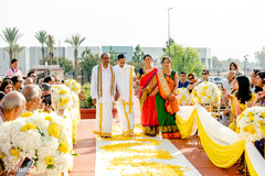 Indian groom's entrance with his parents Indian groom's entrance with his parents
