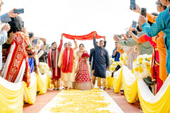 Indian bride's entrance next of her family Indian bride's entrance next of her family