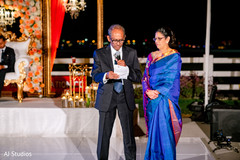 Indian groom's parents giving a speech Indian groom's parents giving a speech