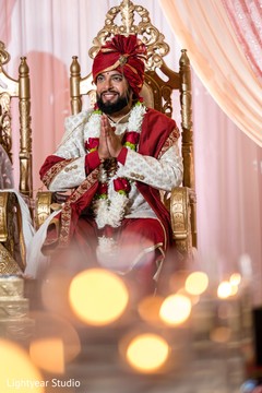 Indian groom having a spiritual moment during the ceremony. Indian groom having a spiritual moment during the ceremony.