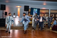 Indian groomsmen having a great time during the choreographies. Indian groomsmen having a great time during the choreographies.