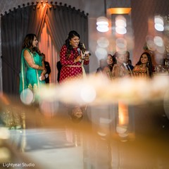 Guests delivering a speech during the Indian wedding reception. Guests delivering a speech during the Indian wedding reception.