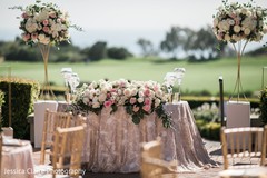 Indian couple's reception table decoration. Indian couple's reception table decoration.