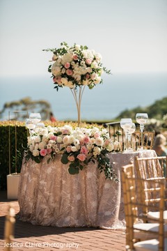 Indian wedding reception table roses decoration. Indian wedding reception table roses decoration.